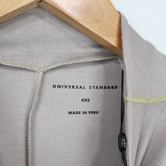 Universal Standard Eris Mock Neck Long Sleeve Contrast Stitch Ash 4XS 00 NWT - Picture 3 of 8